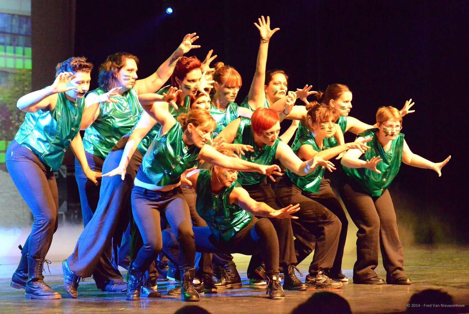 Vest, groen met rits of knopen (38)