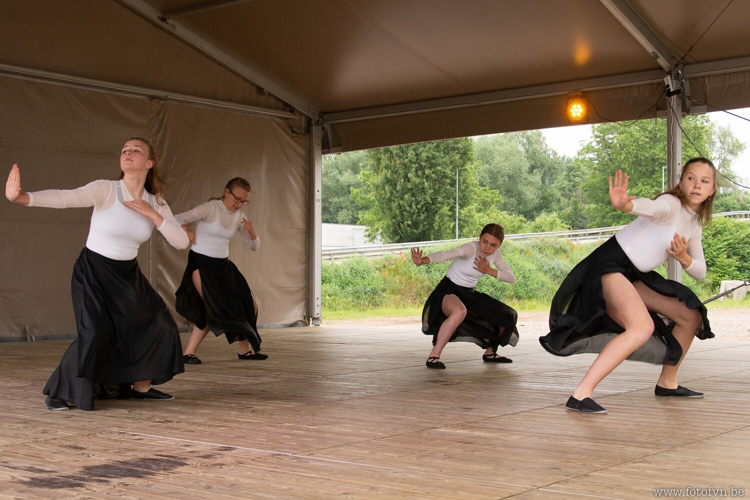 Rok, zwart, tulle met split (3)