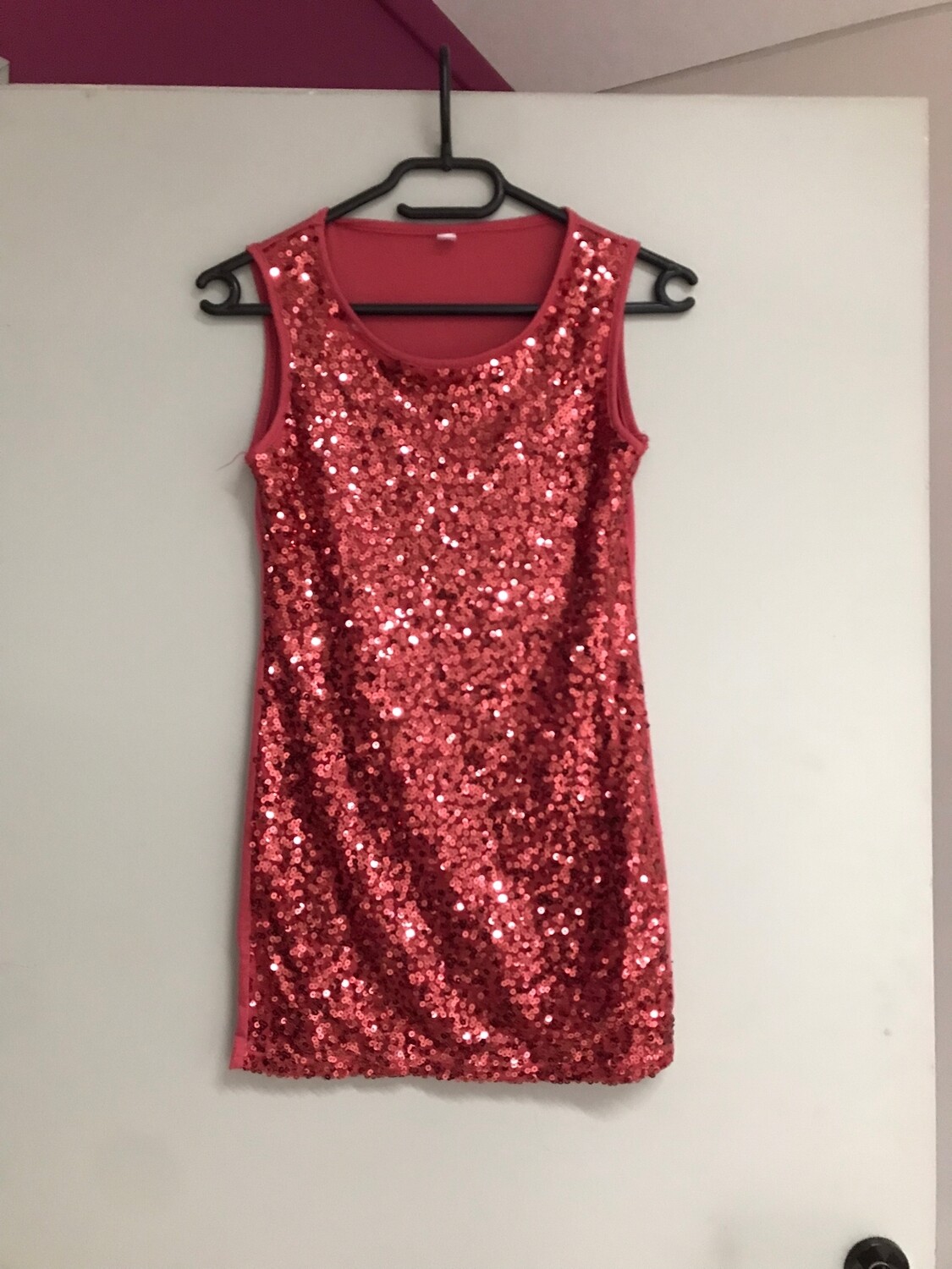 Kleed, rood, glitter (8)