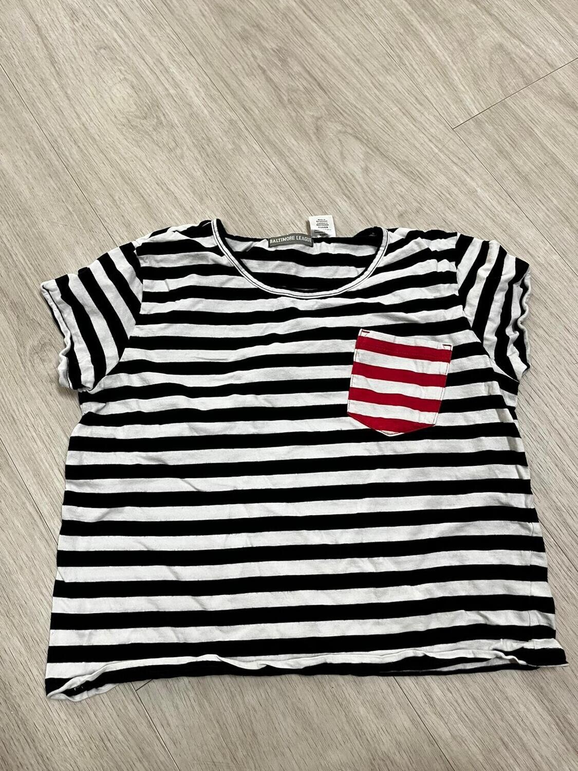 T-shirt, zwart-wit gestreept (9)