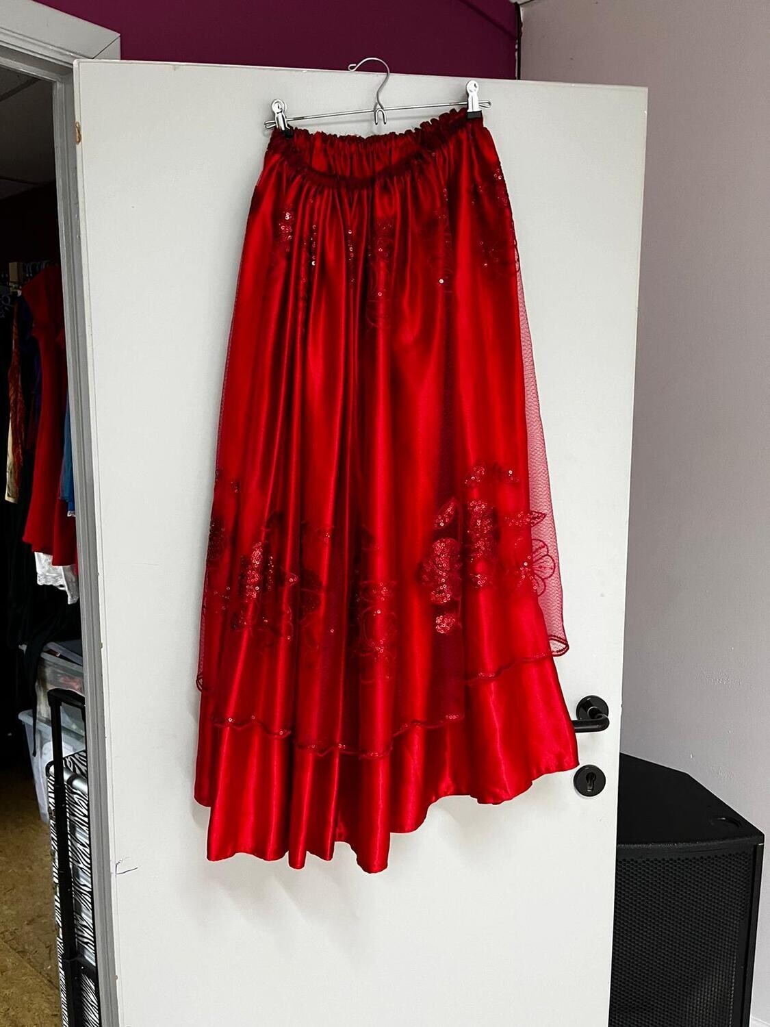 Rok, rood met tulle (6)