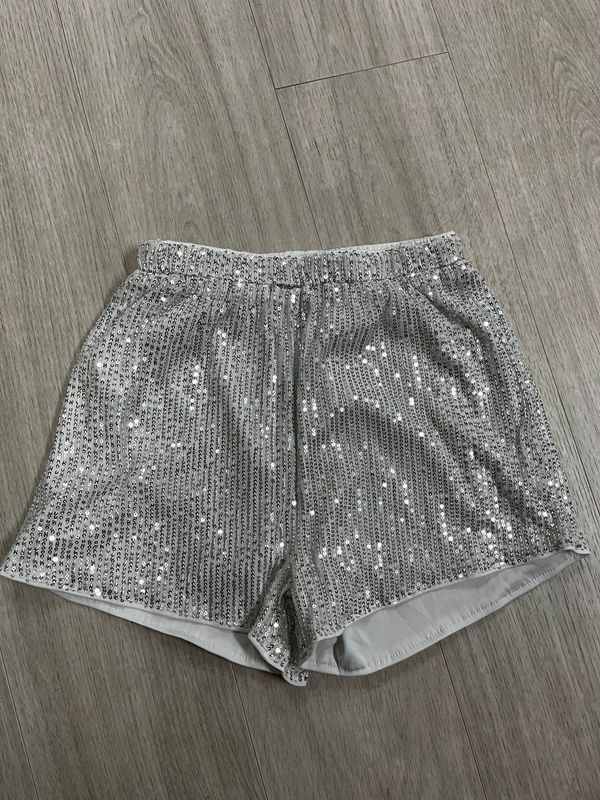 Short, zilver glitter (1)