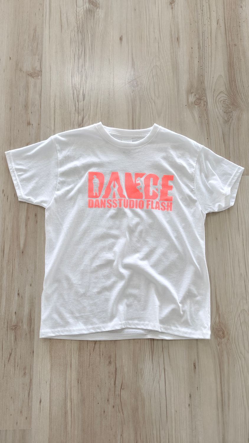Witte t shirt met logo in glitter - verschillende kleuren!