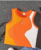 Top, oranje met wit