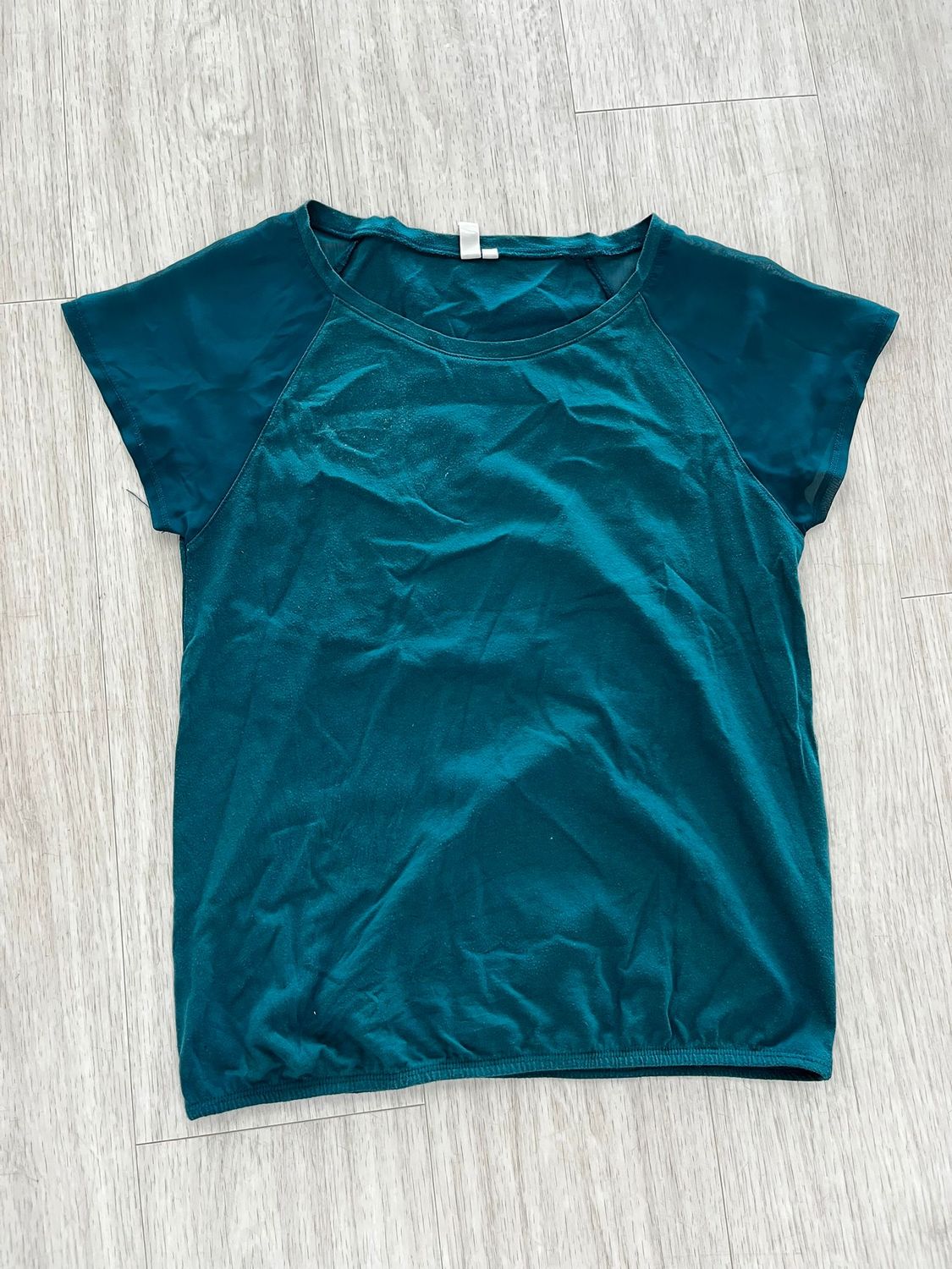 T-shirt met mesh, appelblauwzeegroen