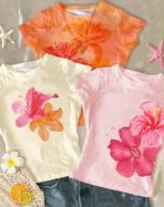 T-shirt oranje met bloem T-shirt oranje met bloem