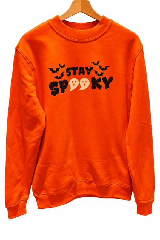 halloween sweater oranje - 'stay spooky' halloween sweater oranje - 'stay spooky'
