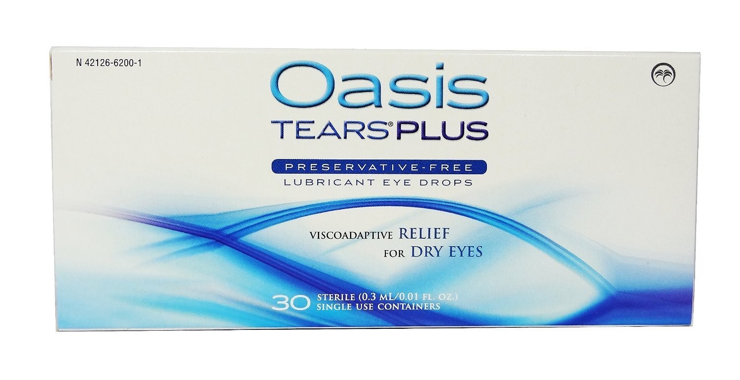Oasis Tears Plus Lubricant Eye Drops, One 30 Count Box Sterile Disposable Container