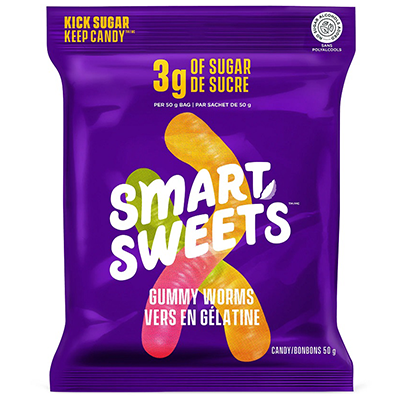 Smart Sweets - Gummy Worms  - Gummy Worms Assorted Flavors  - 50g