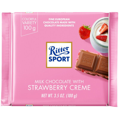 *NEW* - Ritter Sport - Milk Chocolate - Strawberry Crème - 100g