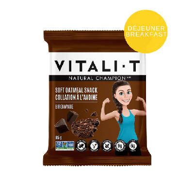 *NEW* - Vitali-T - Soft Oatmeal Snacks - Brownie - 85g