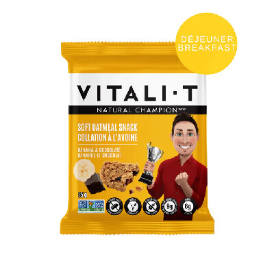 *NEW* - Vitali-T - Soft Oatmeal Snacks - Banana Chocolate - 85g