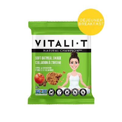 *NEW* - Vitali-T - Soft Oatmeal Snacks - Apple Cinnamon - 85g