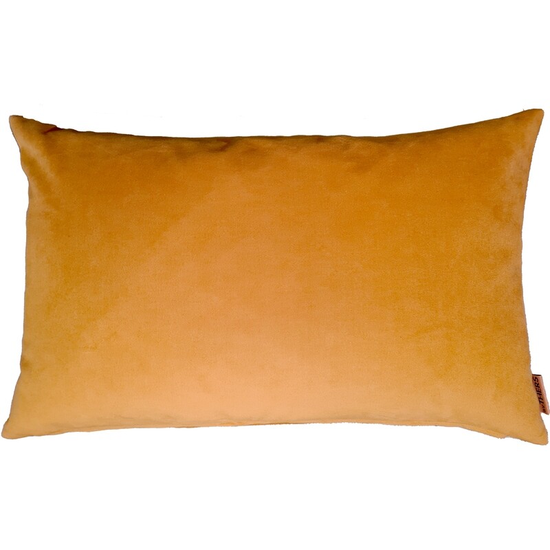 Honning gul velour pude - Aflang
