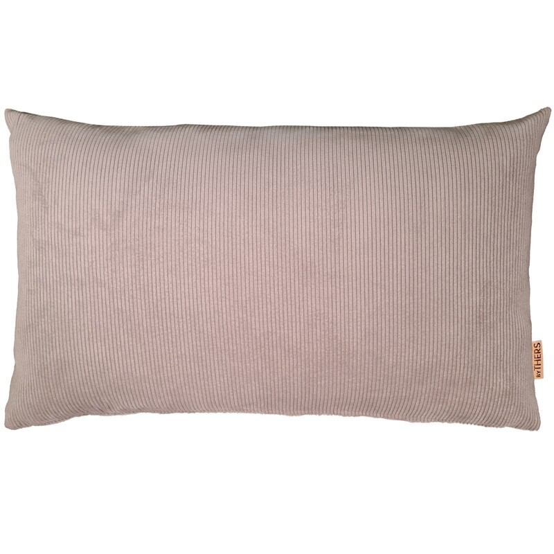 Beige fløjls pude - Aflang