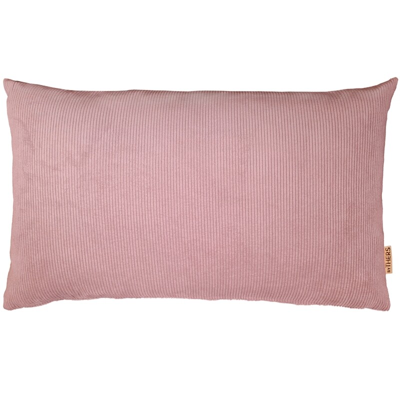 Rosa fløjls pude - Aflang