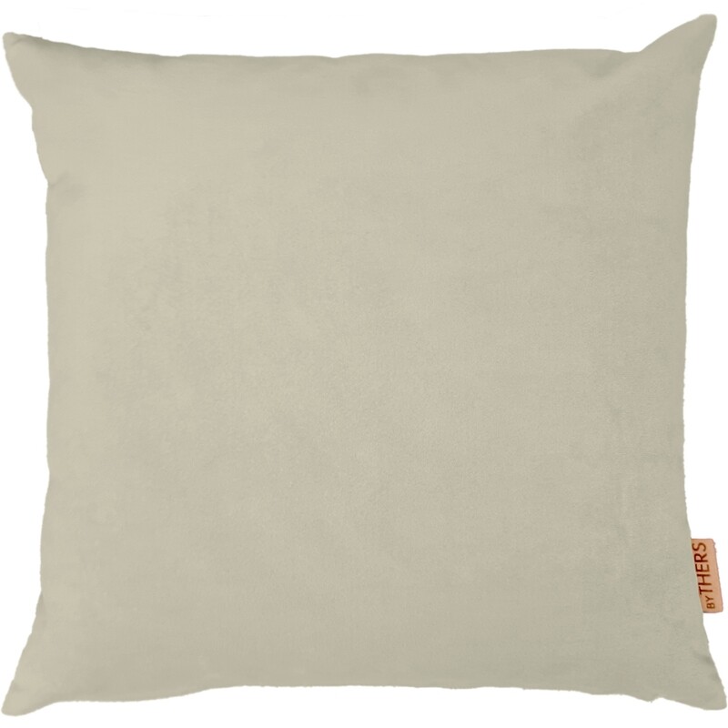 Beige velour pude - Kvadratisk