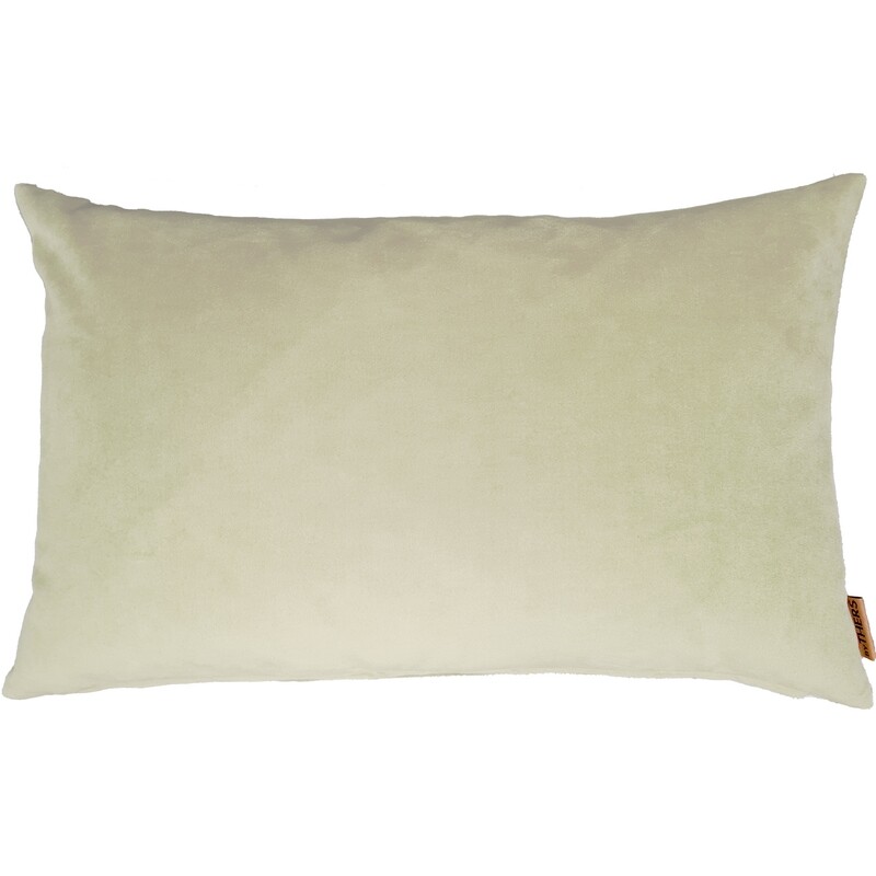 Beige velour pude - Aflang