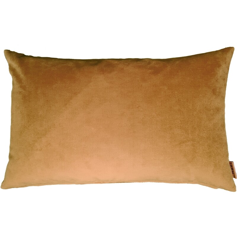 Brun velour pude - Aflang