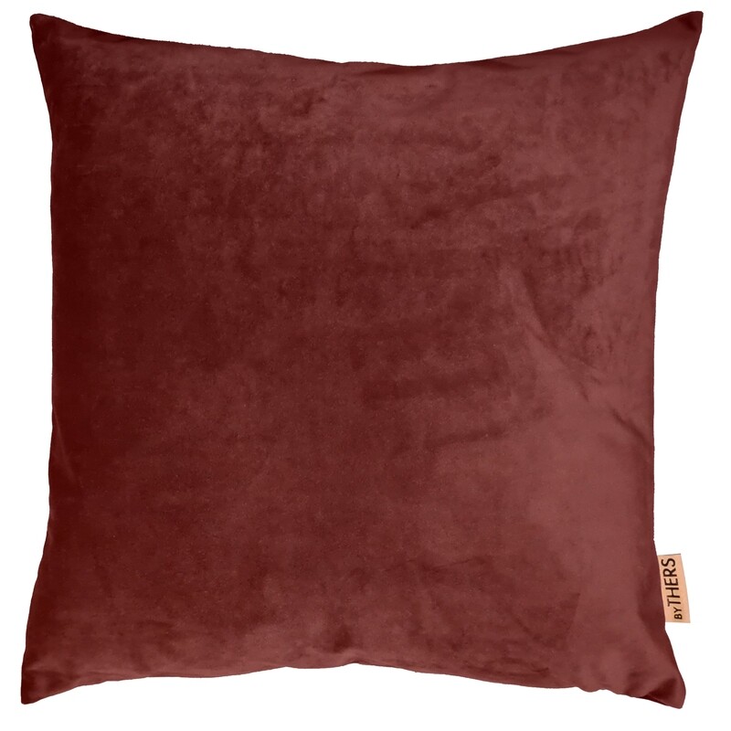 Rouge blank velour pude - Kvadratisk