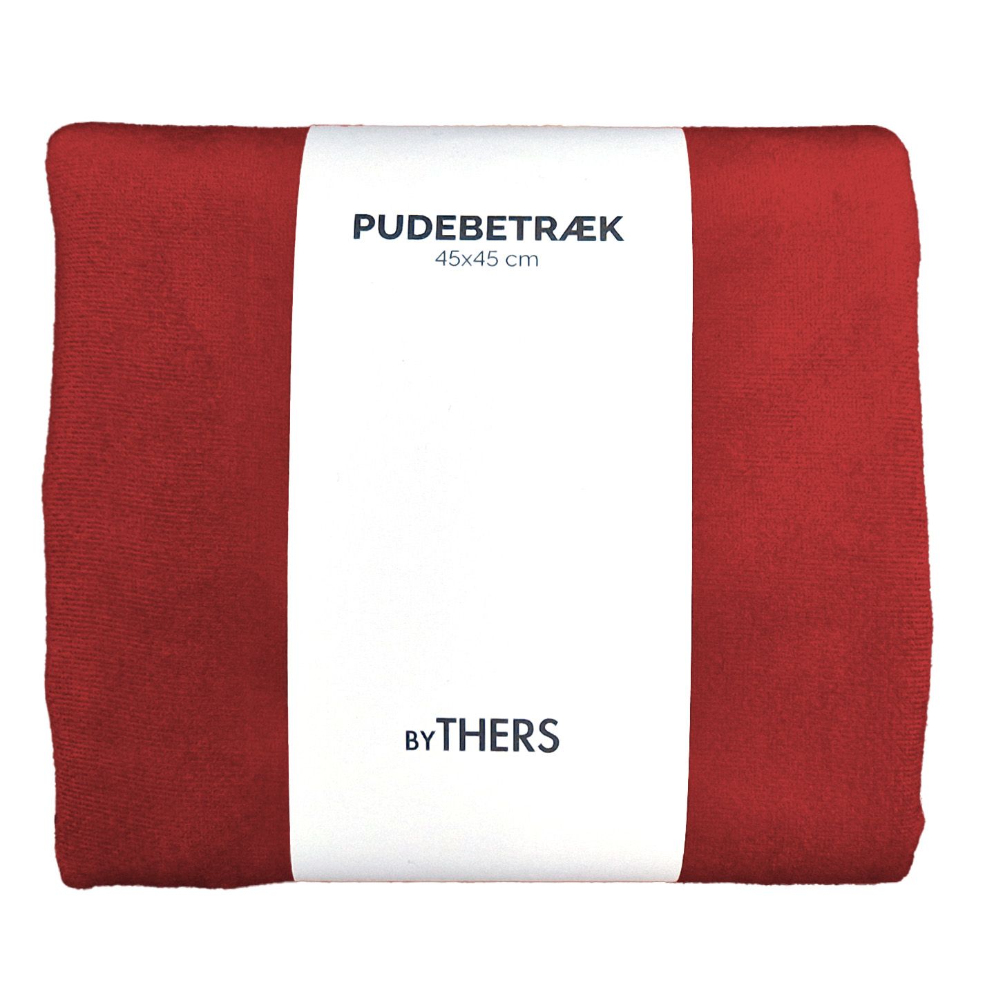 Rød velour pudebetræk - Kvadratisk