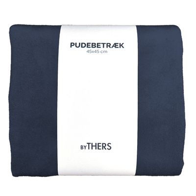 Mørk blå velour pudebetræk - Kvadratisk