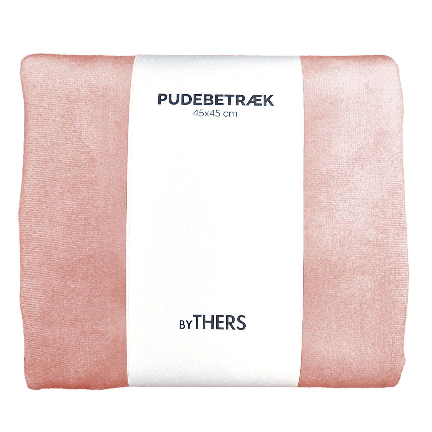Rosa velour pudebetræk - Kvadratisk
