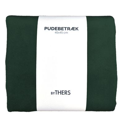 Mørk grøn velour pudebetræk - Kvadratisk