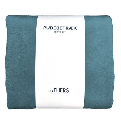 Petroleum velour pudebetræk - Kvadratisk