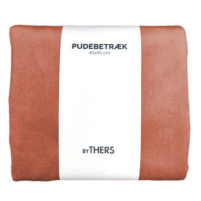 Rouge velour pudebetræk - Kvadratisk