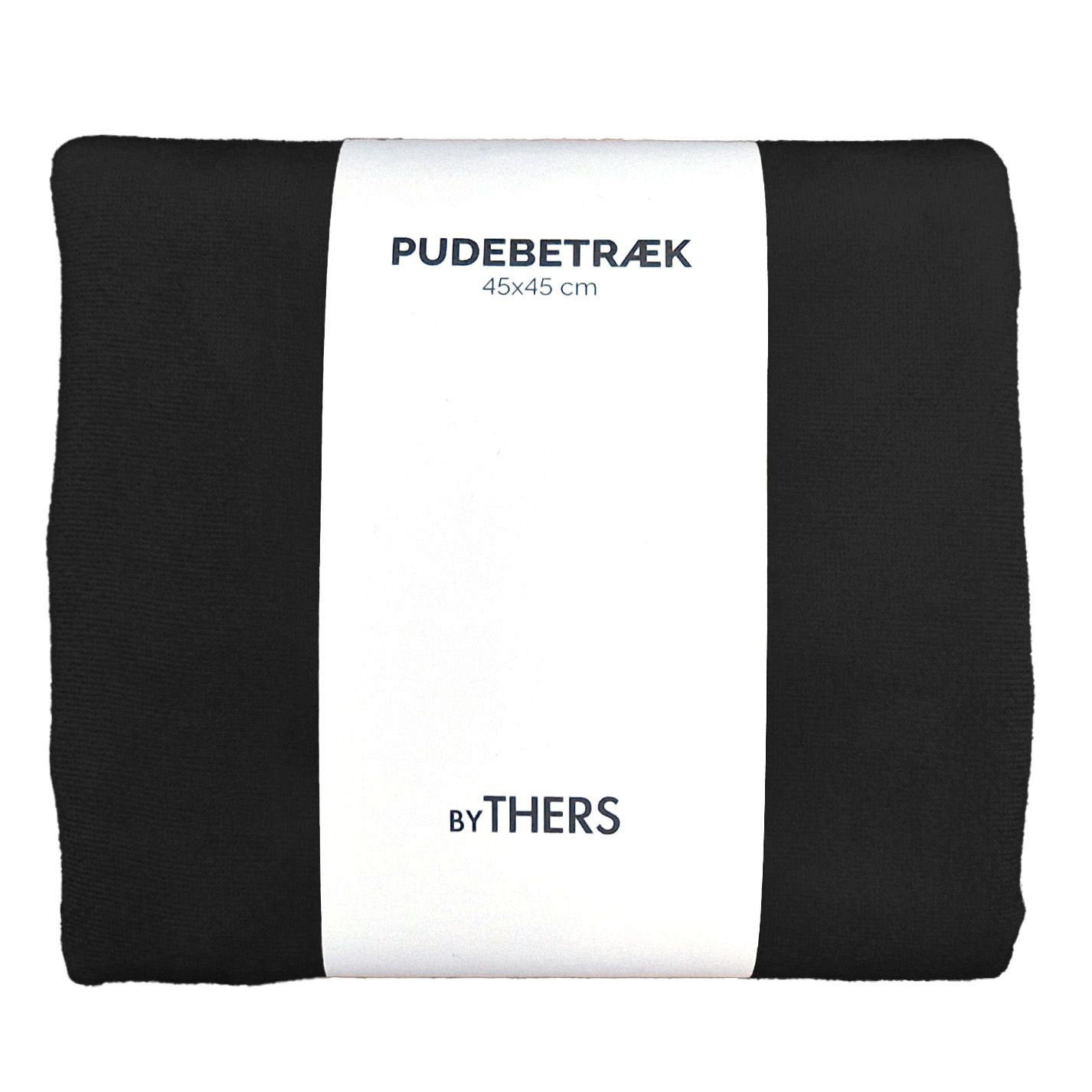 Sort velour pudebetræk - Kvadratisk