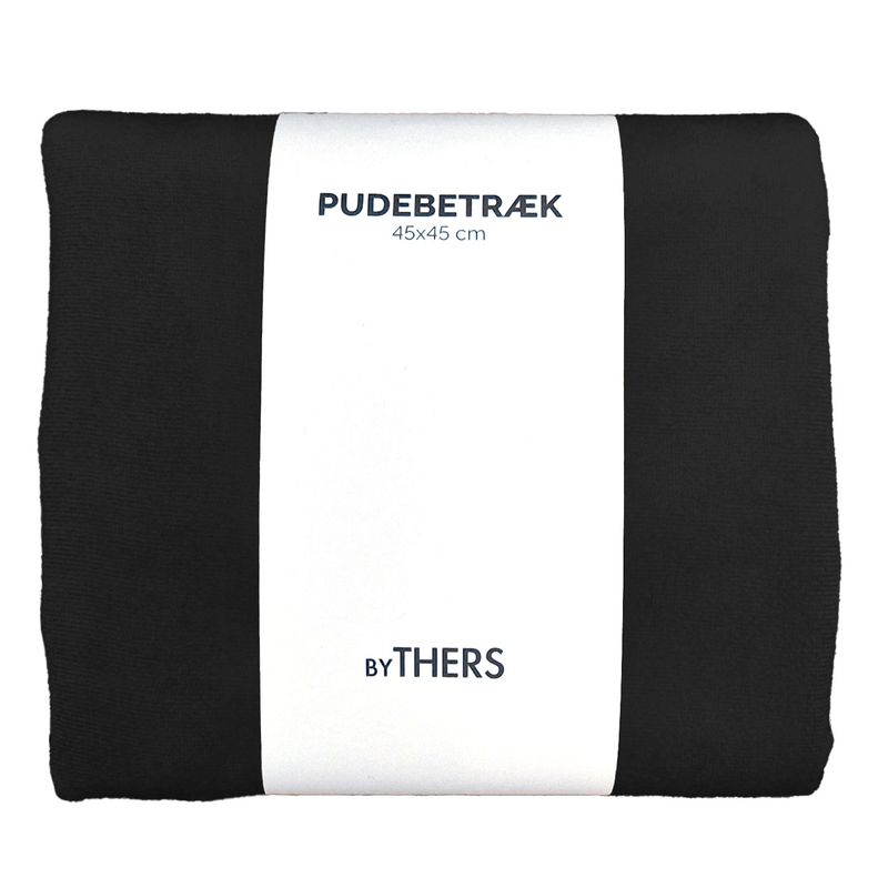Sort velour pudebetræk - Kvadratisk