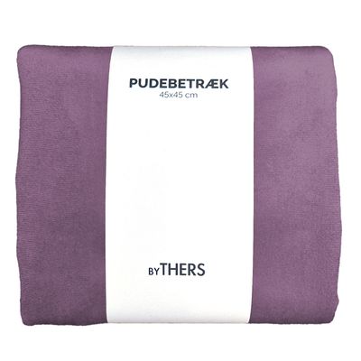 Støvet blomme velour pudebetræk - Kvadratisk