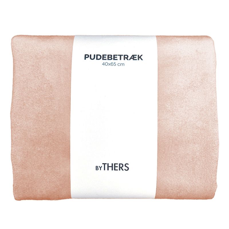 Rosa velour pudebetræk - Aflang