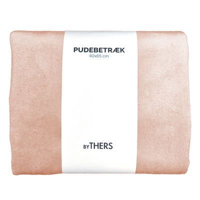 Rosa velour pudebetræk - Aflang