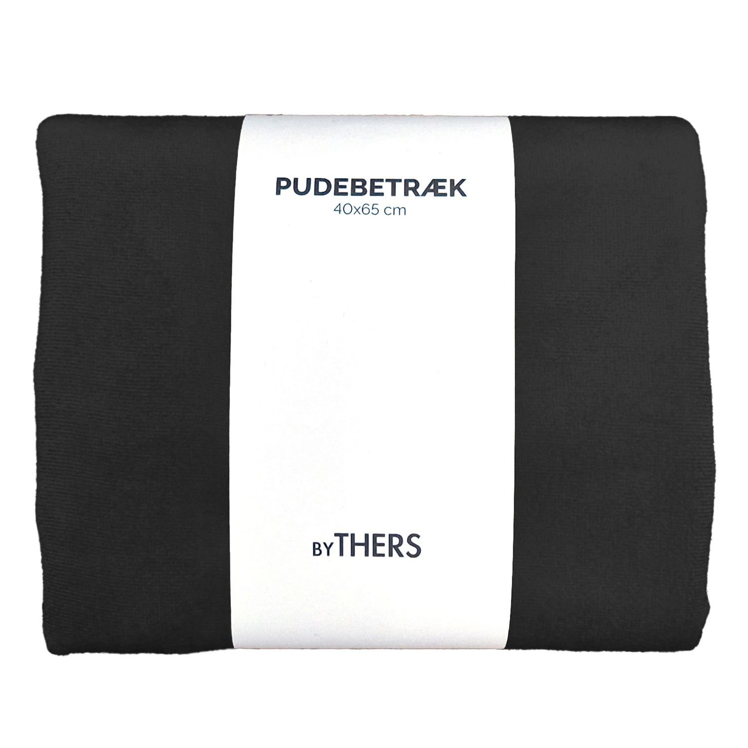 Sort velour pudebetræk - Aflang