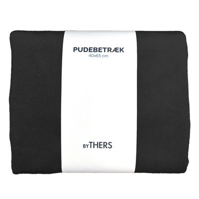 Sort velour pudebetræk - Aflang