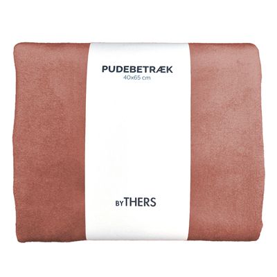 Rouge velour pudebetræk - Aflang