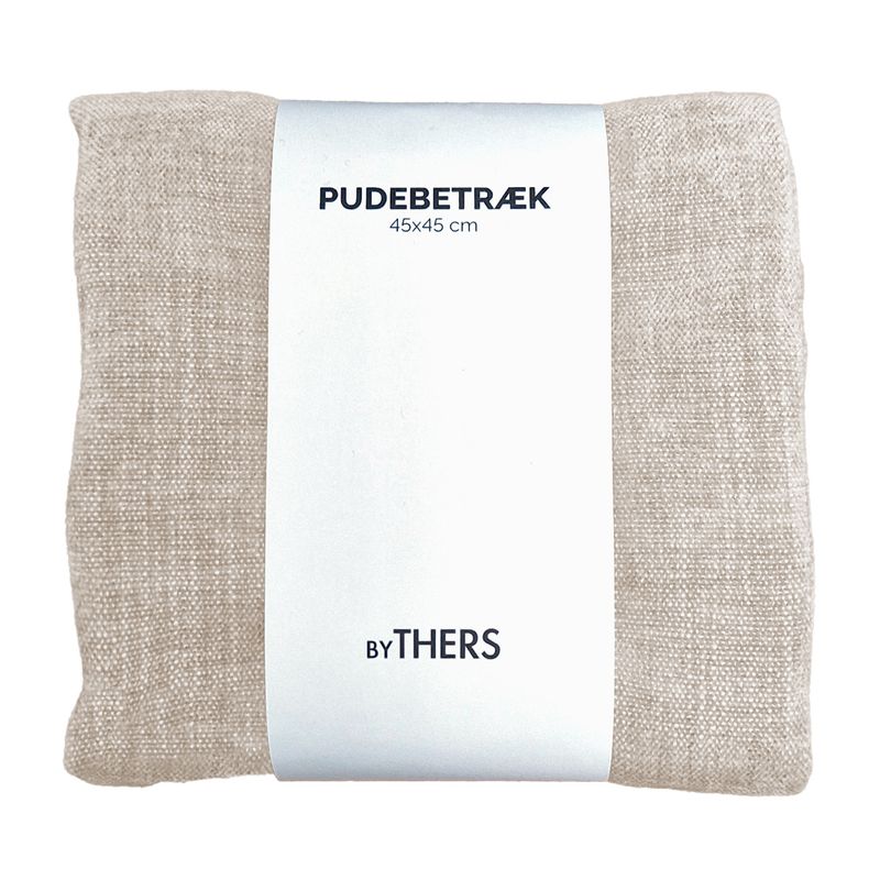 Beige chenille pudebetræk - Kvadratisk