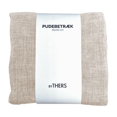 Beige chenille pudebetræk - Kvadratisk