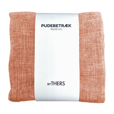 Brun chenille pudebetræk - Kvadratisk