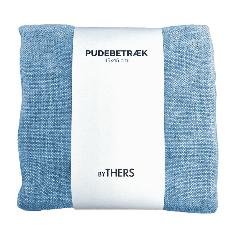 Blå chenille pudebetræk - Kvadratisk