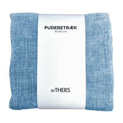 Blå chenille pudebetræk - Kvadratisk