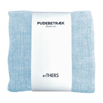 Lys blå chenille pudebetræk - Kvadratisk