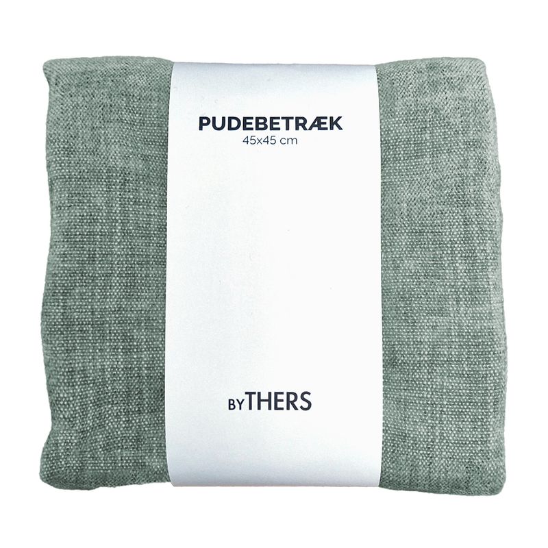Mørk grøn chenille pudebetræk - Kvadratisk