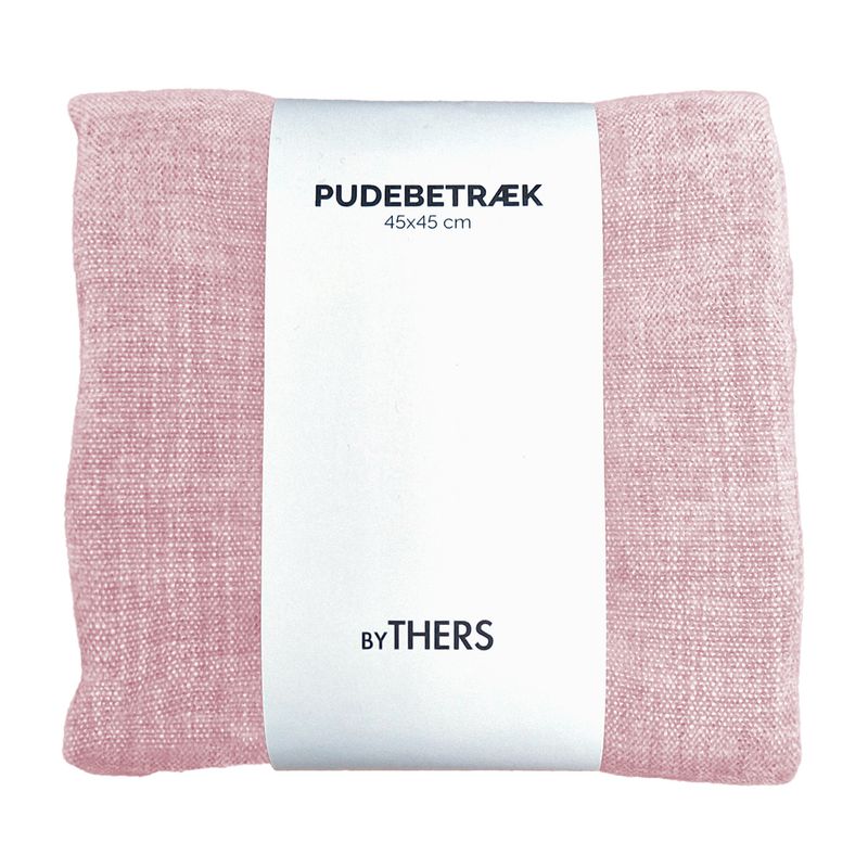 Rosa chenille pudebetræk - Kvadratisk