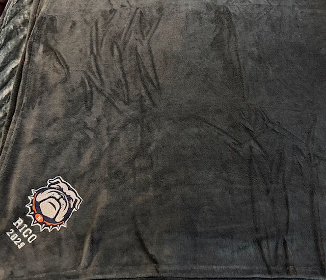 Customized Gray Bulldog Blanket