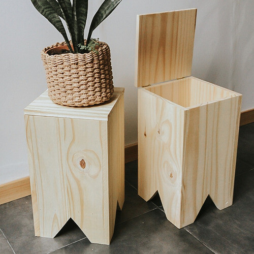 Banco De Madera Banquito Muelita Tipo Nórdico