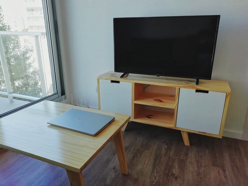 Rack Para Tv Nórdico + Mesa Ratona