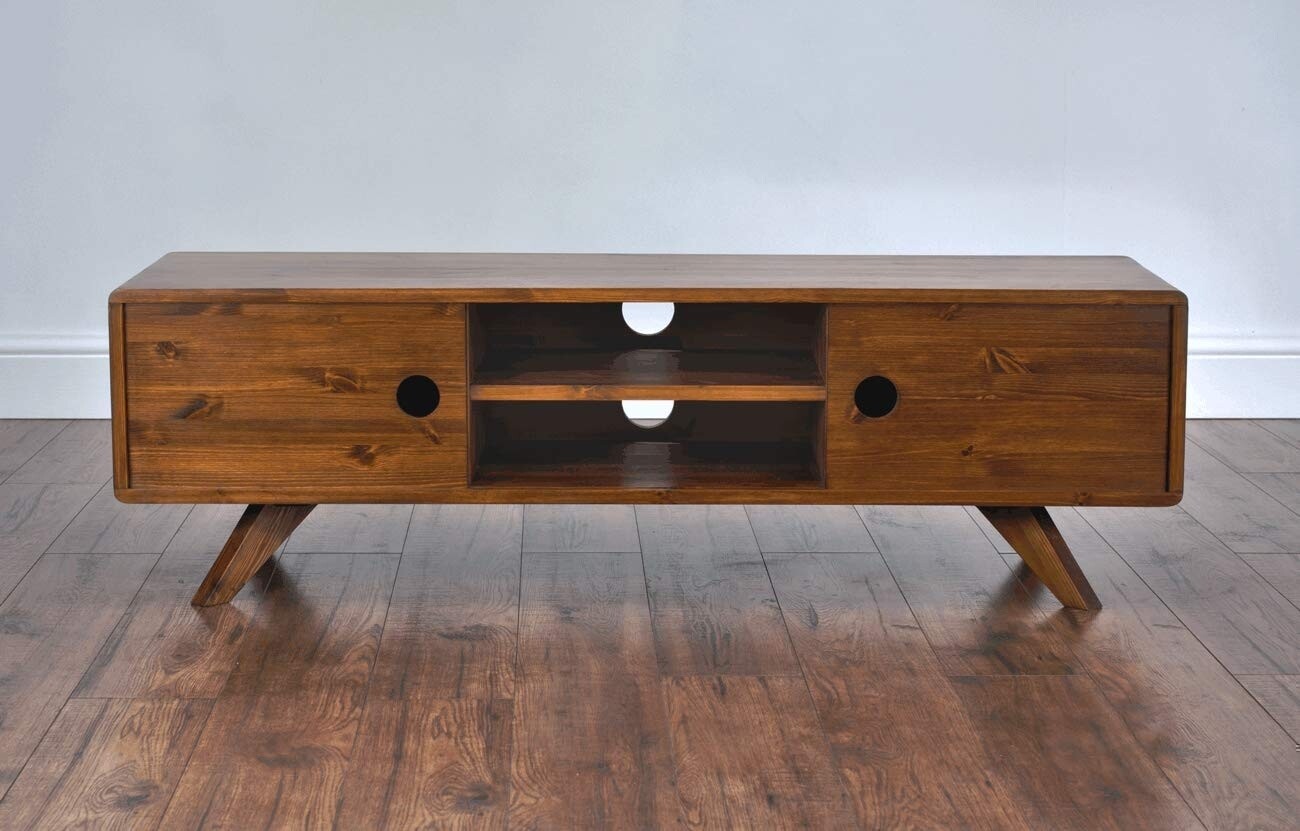 Rack Para Tv Nórdico Todo En Madera Maciza